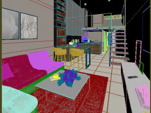 Modern Loft Studio Interior Scene 3D Model