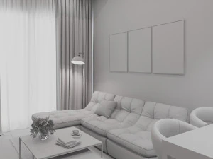 Modern Loft Studio Interior Scene 3D Model