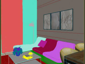 Modern Loft Studio Interior Scene 3D Model