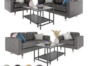 IKEA Landskrona ikili kanepe ve koltuk artı sehpalardan oluşan set VITTSJ 3D Model