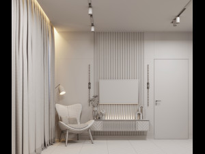 Modern bedroom interior scene 3D Model