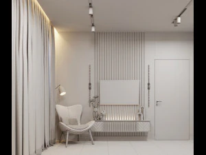 Modern bedroom interior scene 3D Model