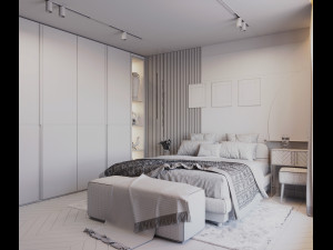 Modern bedroom interior scene 3D Model