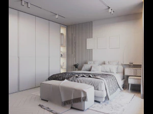 Modern bedroom interior scene 3D Model