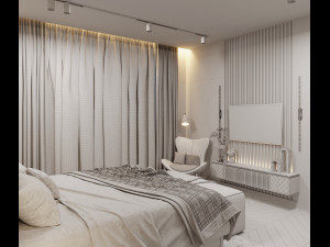 Modern bedroom interior scene 3D Model