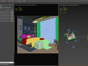 Modern bedroom interior scene 3D Model