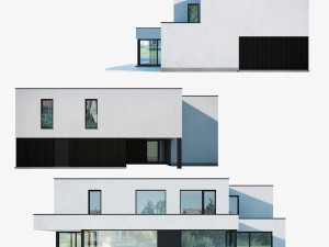 Modern House 01 White and black 3D Model