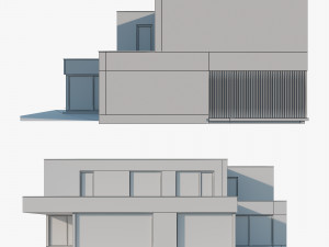 Modern House 01 White and black 3D Model