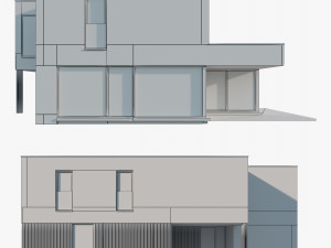 Modern House 01 White and black 3D Model