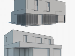 Modern House 01 White and black 3D Model