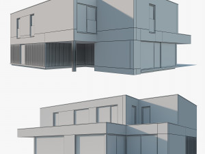 Modern House 01 White and black 3D Model