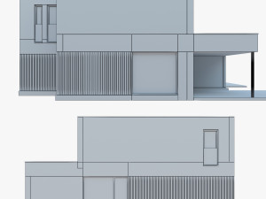 Modern House 02 light brick and wood Modelo 3D