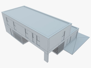 Modern House 03 red brick and black wood Model 3D