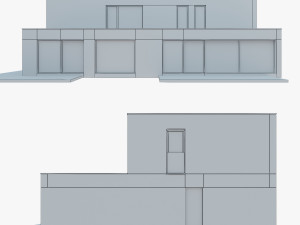 Modern House 03 red brick and black wood Model 3D