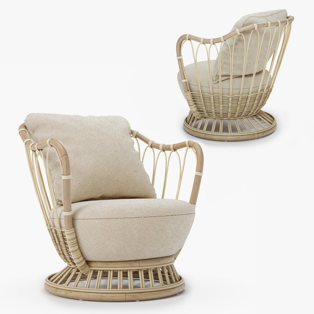 GUBI GRACE LOUNGE CHAIR 3D Model .c4d .max .obj .3ds .fbx .stl .blend