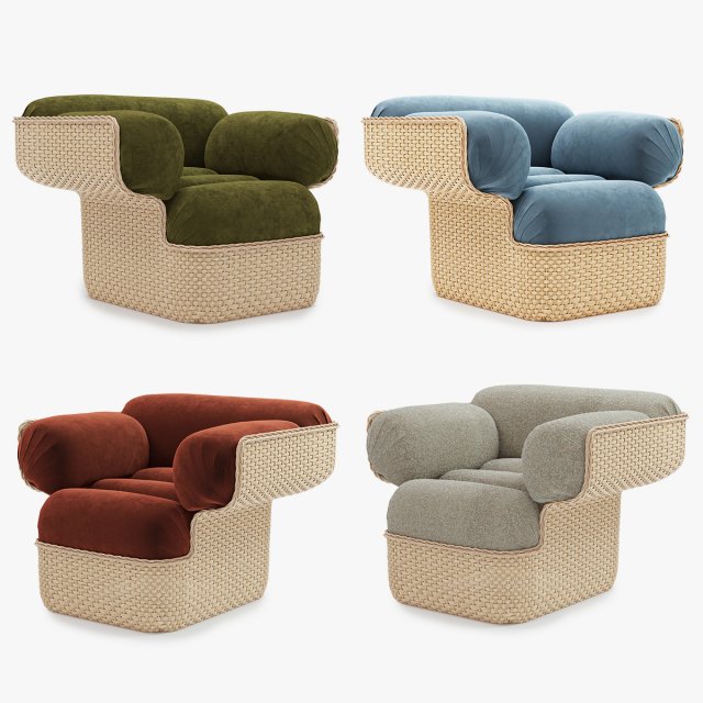 Gubi BASKET LOUNGE CHAIR 3D मॉडल .c4d .max .obj .3ds .fbx .stl .blend 