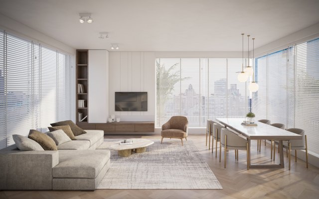 Modern apartments Interior Scene 3D Model .c4d .max .obj .3ds .fbx .stl .blend 