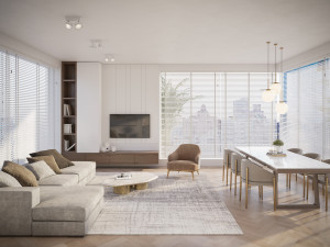 Modern apartments Interior Scene Modèle 3D