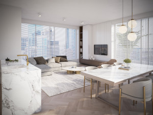 Modern apartments Interior Scene 3D Model