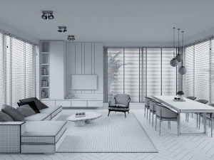 Modern apartments Interior Scene 3D Model