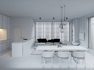 Modern apartments Interior Scene 3D Model