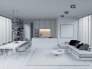 Modern apartments Interior Scene 3D Model