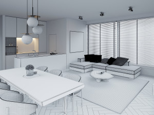Modern apartments Interior Scene 3D Model