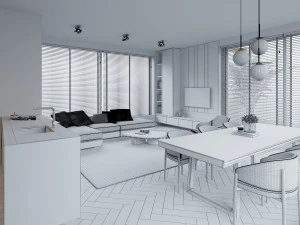 Modern apartments Interior Scene 3D Model