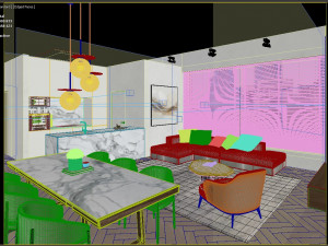 Modern apartments Interior Scene 3D Model