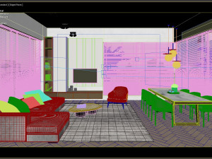 Modern apartments Interior Scene 3D Model