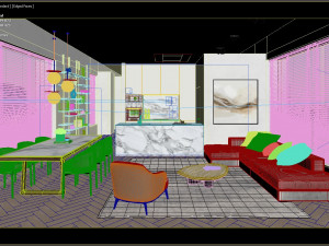Modern apartments Interior Scene 3D Model