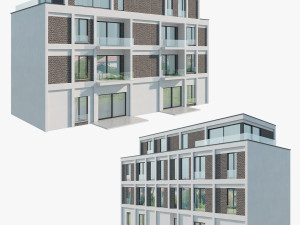 Modern Apartment Building 1 3Dモデル