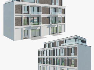 Modern Apartment Building 1 3D Model