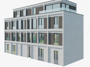 Modern Apartment Building 1 3D Model
