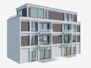 Modern Apartment Building 1 3D Модель