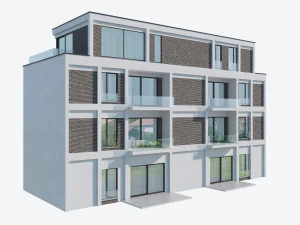 Modern Apartment Building 1 3D Model