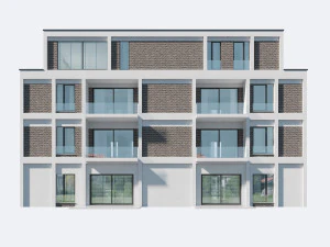 Modern Apartment Building 1 3D Model