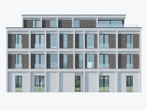 Modern Apartment Building 1 3D Model