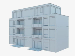 Modern Apartment Building 1 3D Model