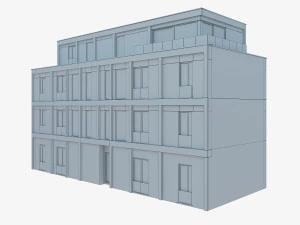 Modern Apartment Building 1 3D Model