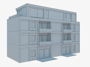Modern Apartment Building 1 3D Модель