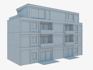 Modern Apartment Building 1 3D Model