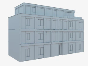 Modern Apartment Building 1 3D Model