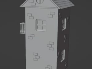Two-storey cartoon house Model 3D