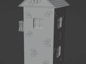 Two-storey cartoon house 3D Model