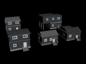 Low poly houses 3D Model