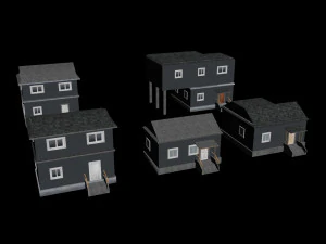 Casas de baixo poli Modelo 3D