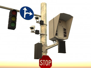 Traffic lights set modular 3D Model