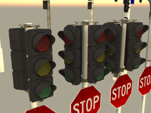 Traffic lights set modular 3D Model