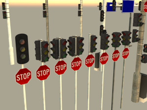 Traffic lights set modular 3D Model